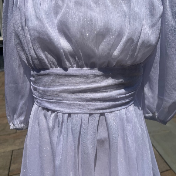 Lucy in the Sky White Women's NEIA Ruffle Chiffon White Dress Size M - Picture 3 of 13